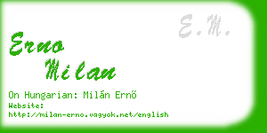 erno milan business card